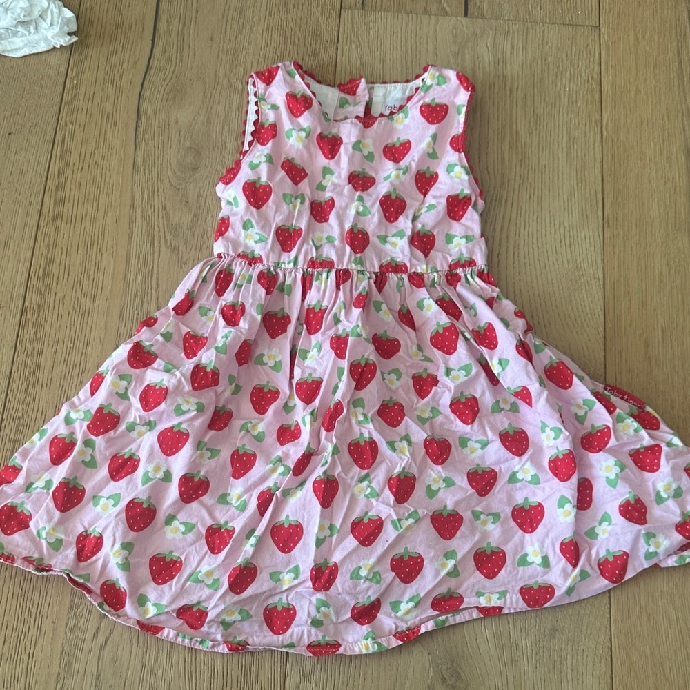 Toby tiger Strawberry Print Pink Kids Dress 1 1/2-2Y girls